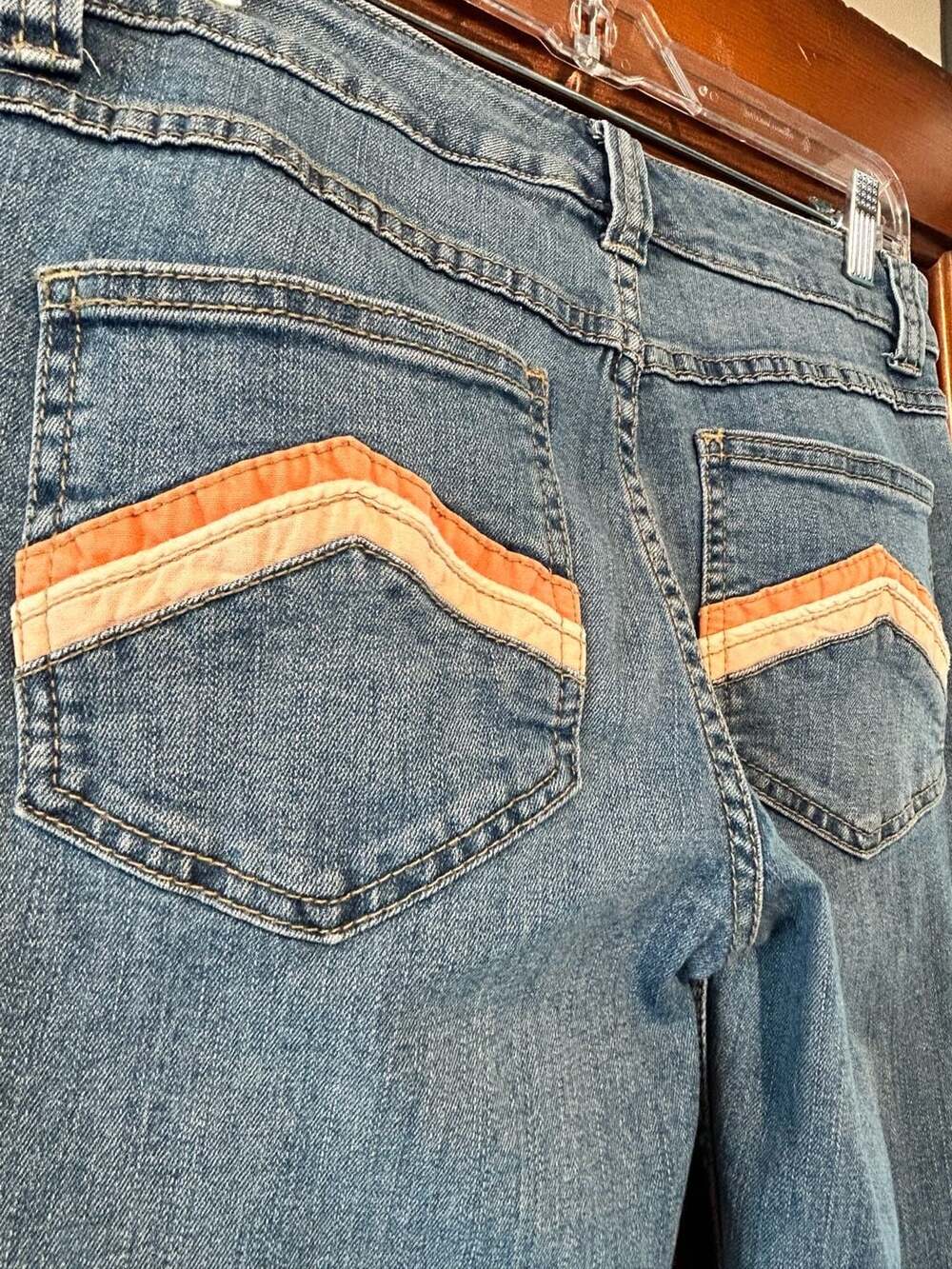 Free People LA Disco Pintuck Flare Jeans with Chevron Back Pockets